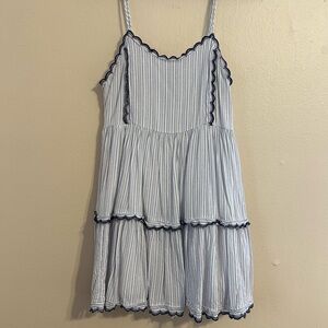 Urban Outfitters blue and white Hanna babydoll mini dress